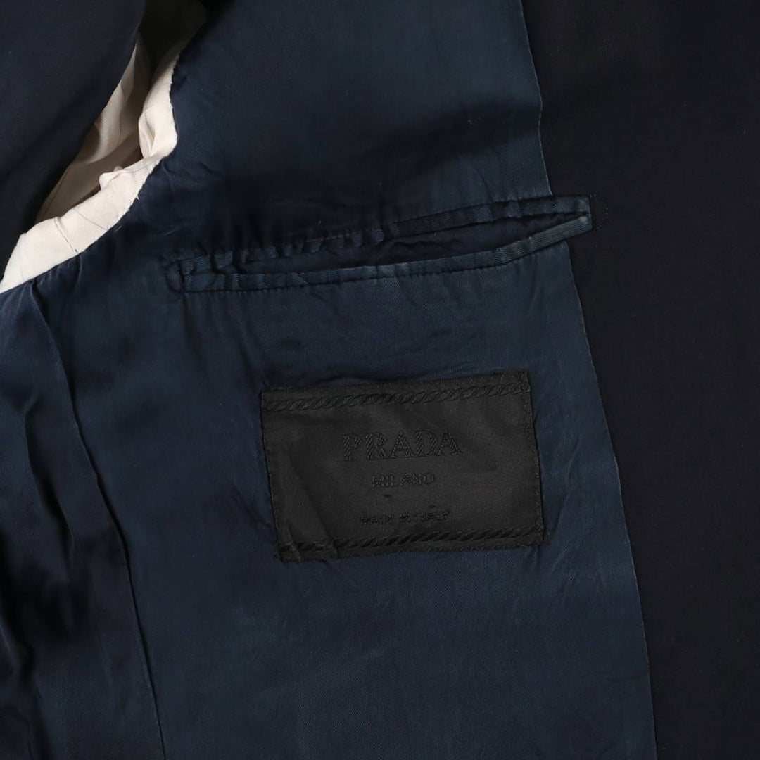 ~90'S PRADA PRADA MILANO Tailored Jacket Made in Italy Men's L size unclear navy blue type Vintage Second Hand