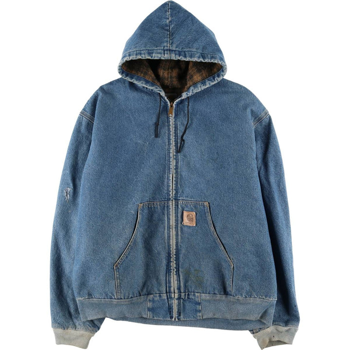 Carhartt Active Jacket Denim Parka Men's XXL cotton blue type Vintage Second Hand