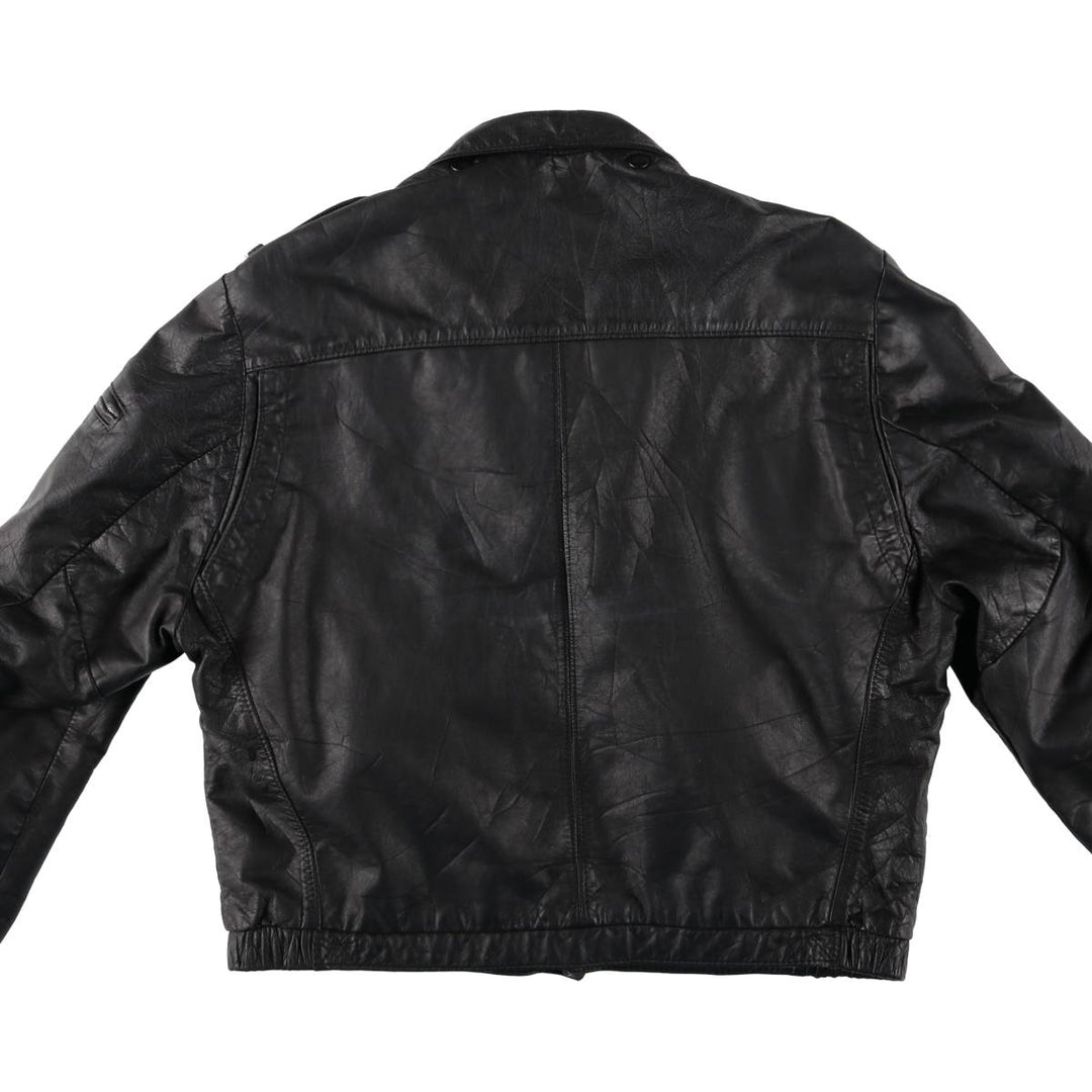 70'S Sears THE LEARHER SHOP Leather Blouson Type Made in USA Men's L Size Vintage unknown black type Vintage Second Hand
