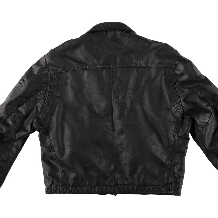 70'S Sears THE LEARHER SHOP Leather Blouson Type Made in USA Men's L Size Vintage unknown black type Vintage Second Hand