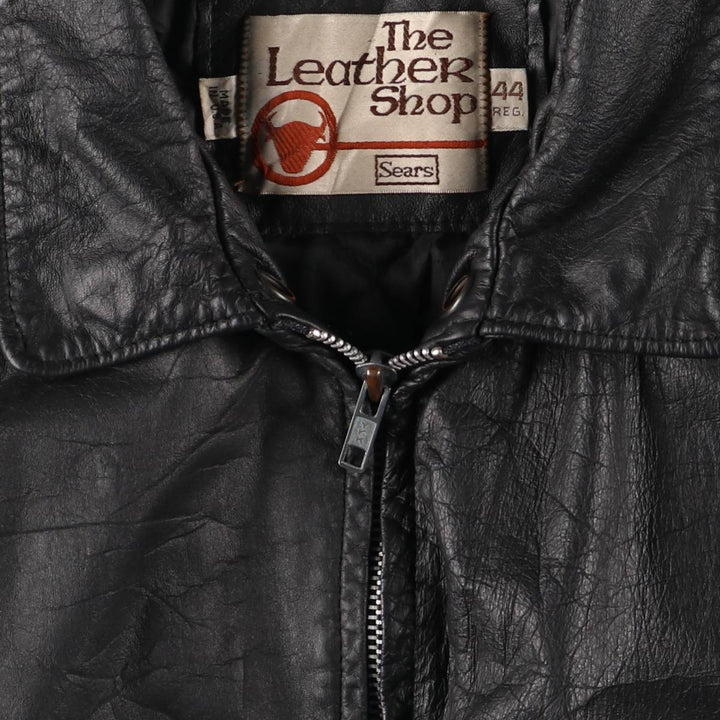 70'S Sears THE LEARHER SHOP Leather Blouson Type Made in USA Men's L Size Vintage unknown black type Vintage Second Hand