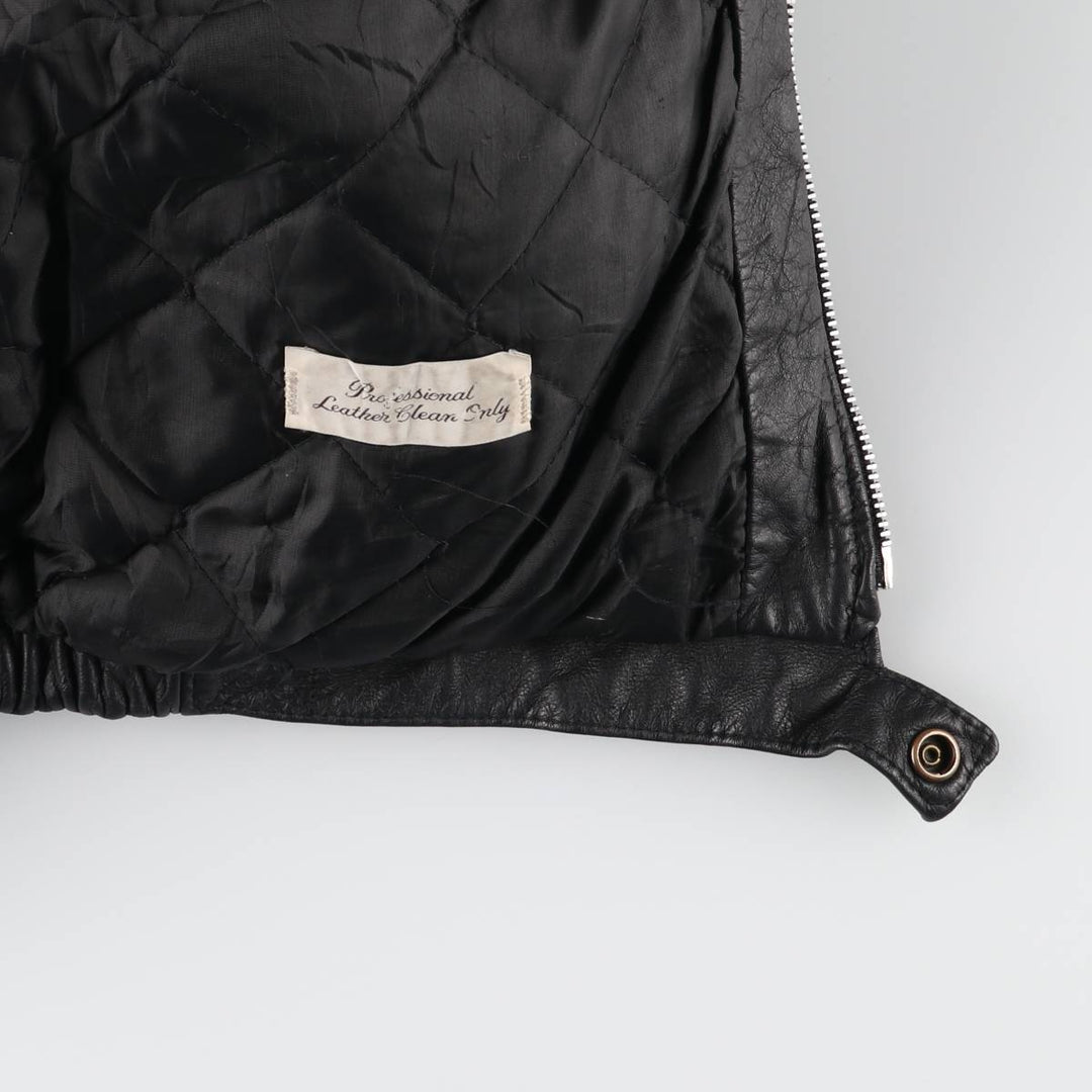 70'S Sears THE LEARHER SHOP Leather Blouson Type Made in USA Men's L Size Vintage unknown black type Vintage Second Hand