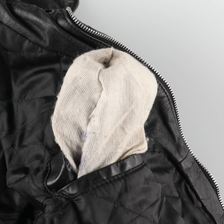 70'S Sears THE LEARHER SHOP Leather Blouson Type Made in USA Men's L Size Vintage unknown black type Vintage Second Hand