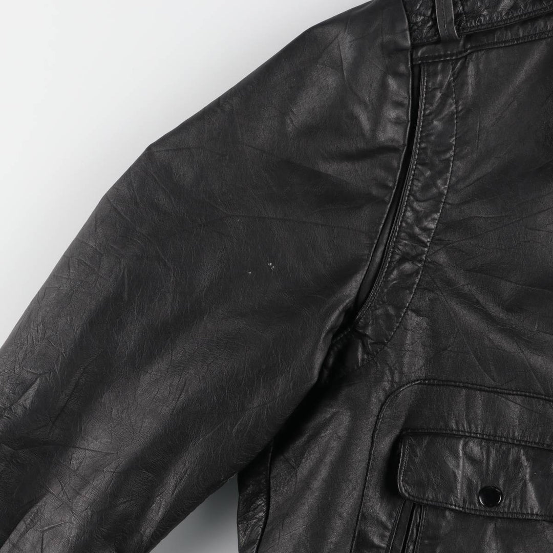 70'S Sears THE LEARHER SHOP Leather Blouson Type Made in USA Men's L Size Vintage unknown black type Vintage Second Hand