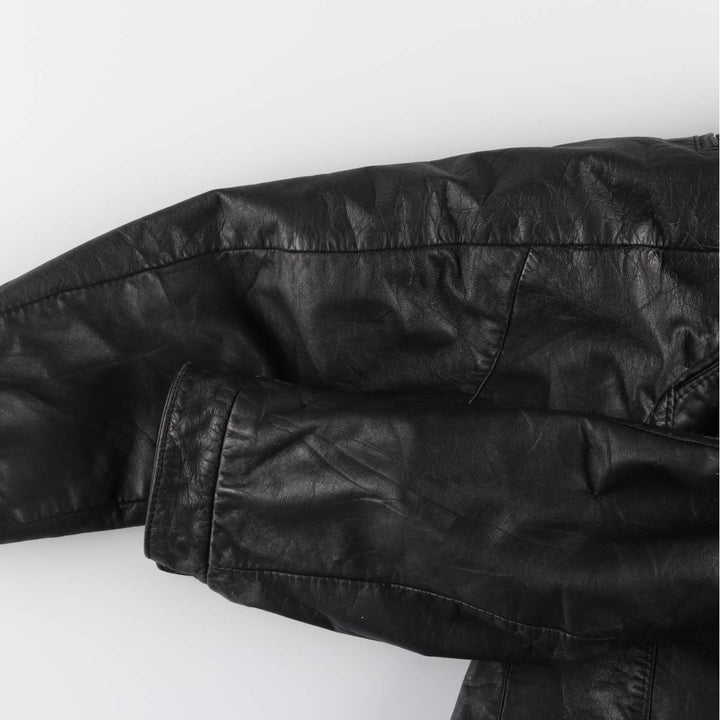 70'S Sears THE LEARHER SHOP Leather Blouson Type Made in USA Men's L Size Vintage unknown black type Vintage Second Hand