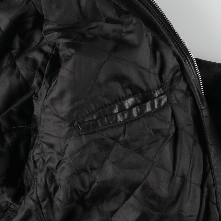 70'S Sears THE LEARHER SHOP Leather Blouson Type Made in USA Men's L Size Vintage unknown black type Vintage Second Hand