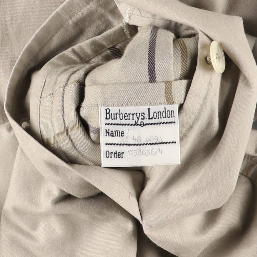Burberry's 100% cotton Balmacaan coat, made in England, men's size XL cotton Beige type Vintage Second Hand