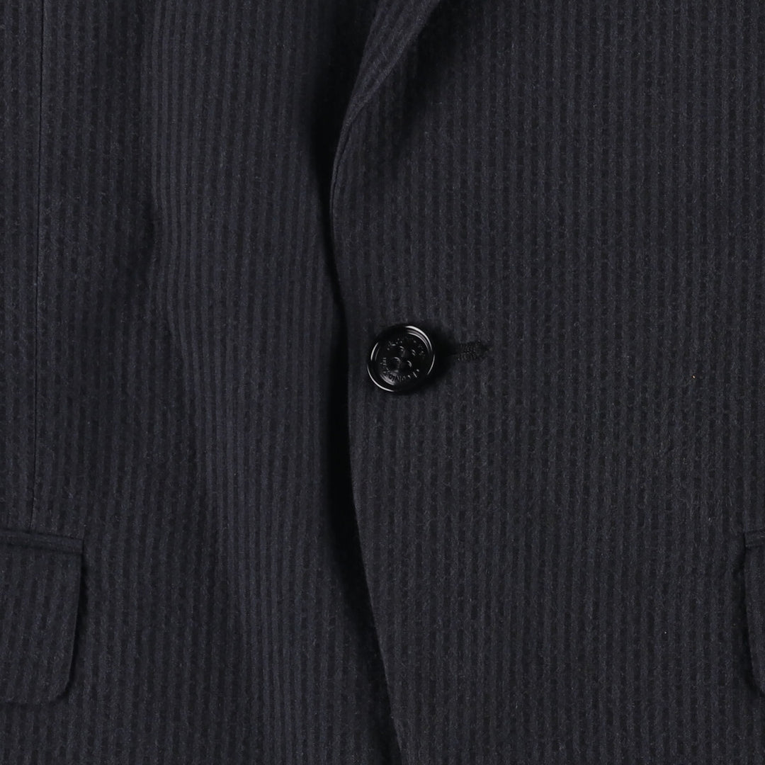 Calvin Klein CK seersucker peak lapel striped wool tailored jacket, men's size small cotton Charcoal Vintage Second Hand