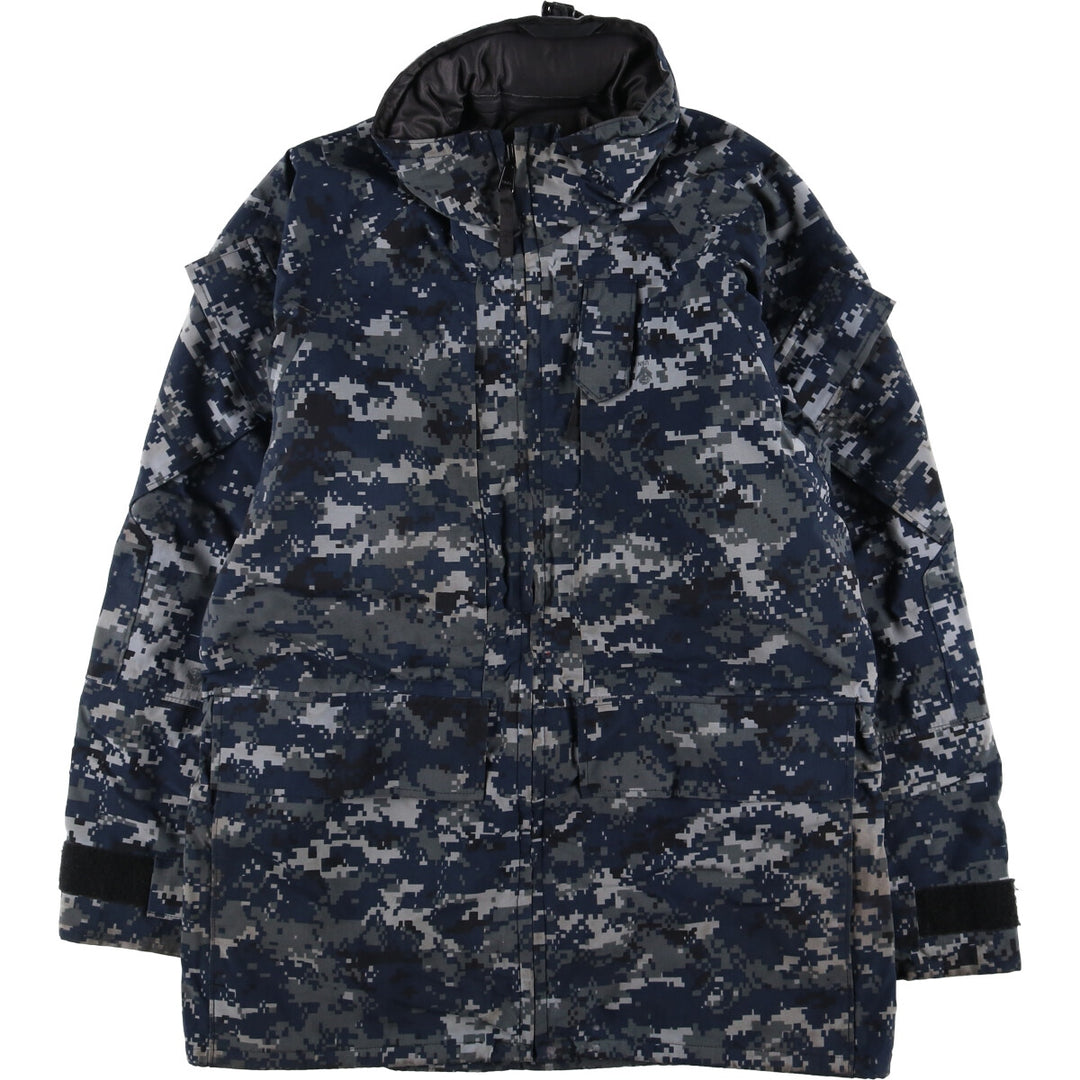 Authentic 2000'S US Navy Camouflage Pattern NWU Digital Camo Gore-Tex Parka, Made in USA, Small Regular, Men's Size Small Nylon navy blue type Vintage Second Hand