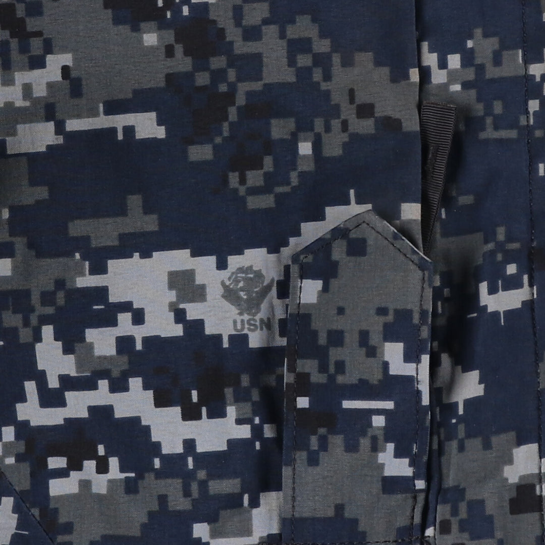 Authentic 2000'S US Navy Camouflage Pattern NWU Digital Camo Gore-Tex Parka, Made in USA, Small Regular, Men's Size Small Nylon navy blue type Vintage Second Hand