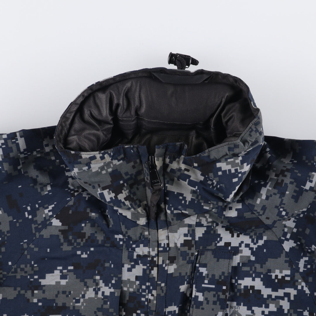 Authentic 2000'S US Navy Camouflage Pattern NWU Digital Camo Gore-Tex Parka, Made in USA, Small Regular, Men's Size Small Nylon navy blue type Vintage Second Hand