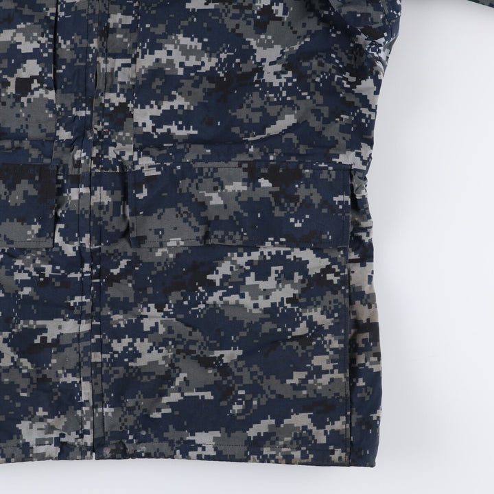 Authentic 2000'S US Navy Camouflage Pattern NWU Digital Camo Gore-Tex Parka, Made in USA, Small Regular, Men's Size Small Nylon navy blue type Vintage Second Hand