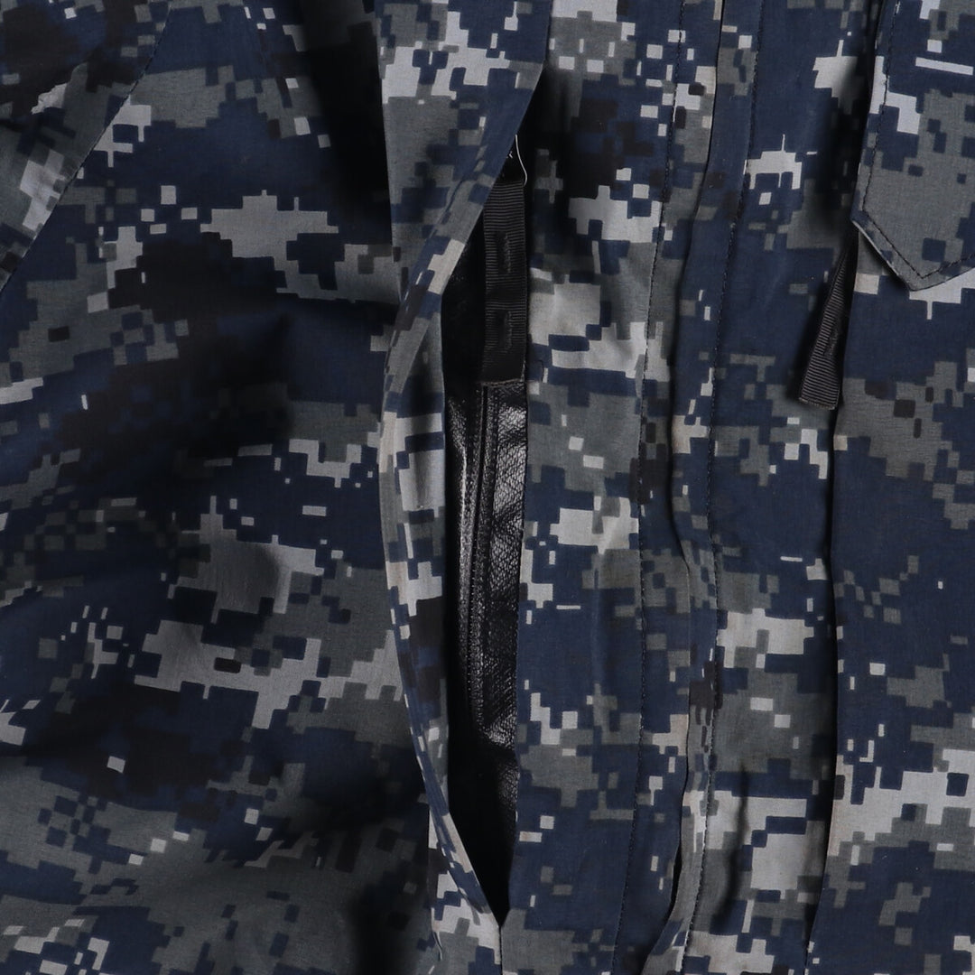 Authentic 2000'S US Navy Camouflage Pattern NWU Digital Camo Gore-Tex Parka, Made in USA, Small Regular, Men's Size Small Nylon navy blue type Vintage Second Hand