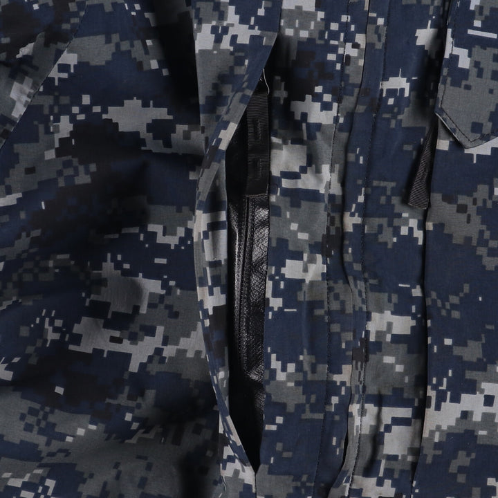 Authentic 2000'S US Navy Camouflage Pattern NWU Digital Camo Gore-Tex Parka, Made in USA, Small Regular, Men's Size Small Nylon navy blue type Vintage Second Hand