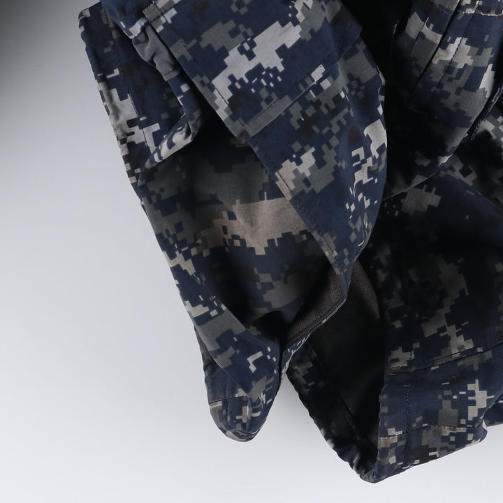 Authentic 2000'S US Navy Camouflage Pattern NWU Digital Camo Gore-Tex Parka, Made in USA, Small Regular, Men's Size Small Nylon navy blue type Vintage Second Hand
