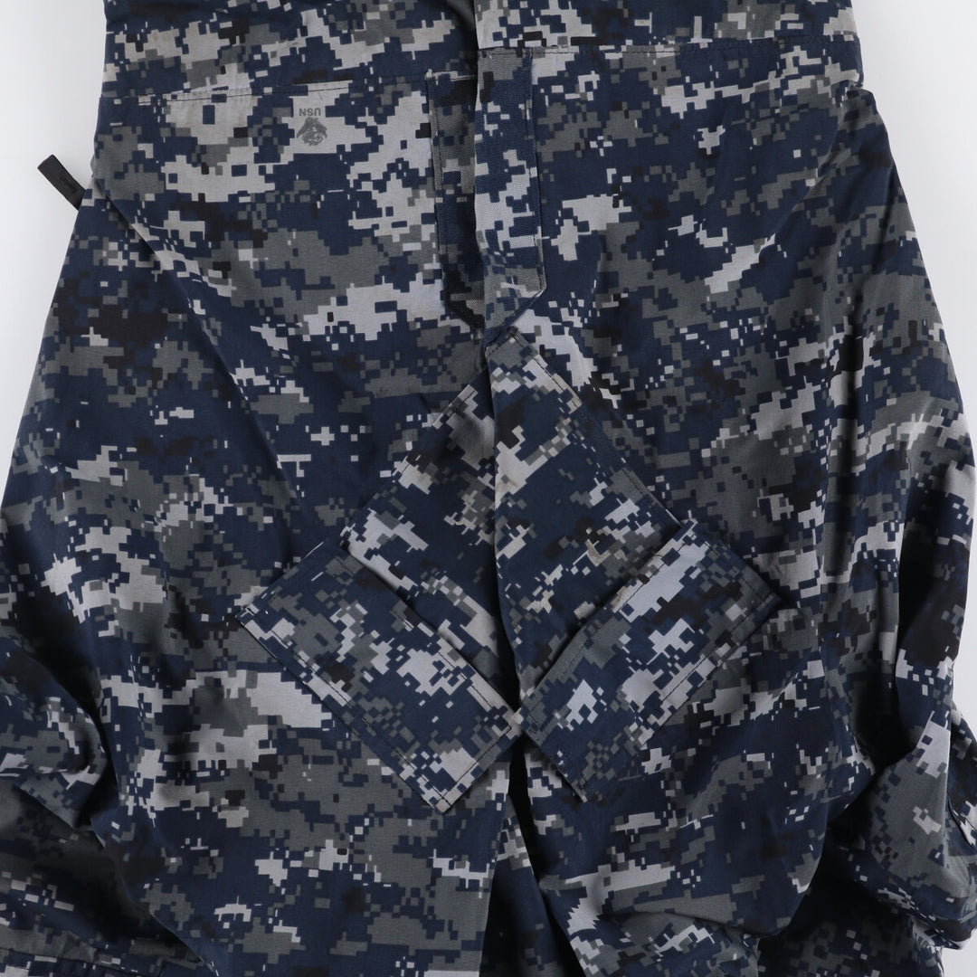 Authentic 2000'S US Navy Camouflage Pattern NWU Digital Camo Gore-Tex Parka, Made in USA, Small Regular, Men's Size Small Nylon navy blue type Vintage Second Hand