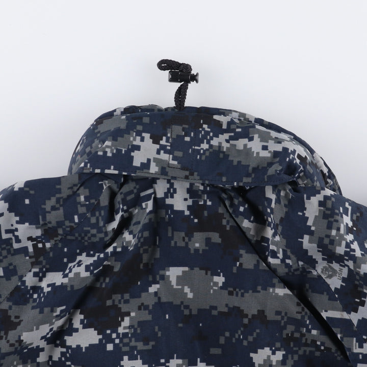 Authentic 2000'S US Navy Camouflage Pattern NWU Digital Camo Gore-Tex Parka, Made in USA, Small Regular, Men's Size Small Nylon navy blue type Vintage Second Hand