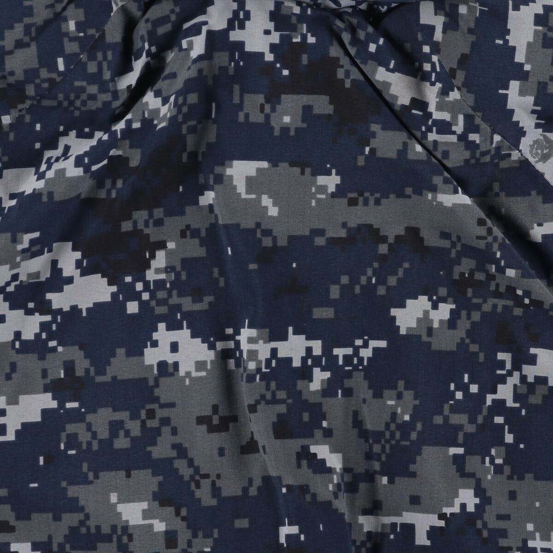 Authentic 2000'S US Navy Camouflage Pattern NWU Digital Camo Gore-Tex Parka, Made in USA, Small Regular, Men's Size Small Nylon navy blue type Vintage Second Hand