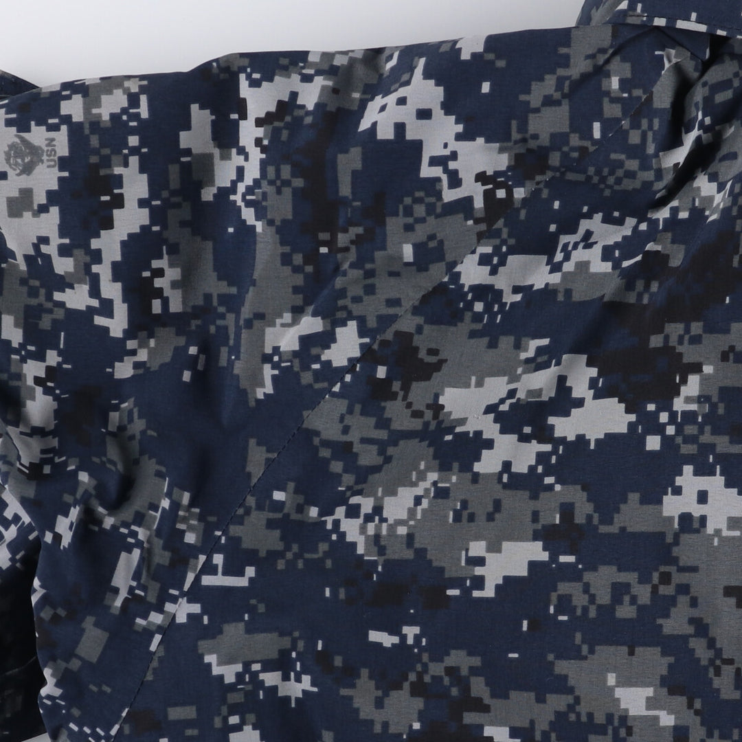 Authentic 2000'S US Navy Camouflage Pattern NWU Digital Camo Gore-Tex Parka, Made in USA, Small Regular, Men's Size Small Nylon navy blue type Vintage Second Hand