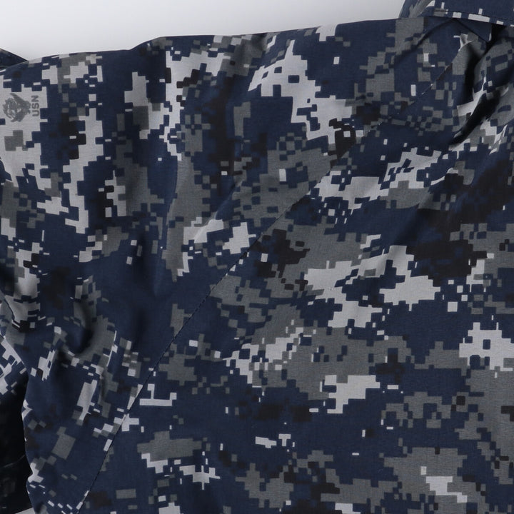 Authentic 2000'S US Navy Camouflage Pattern NWU Digital Camo Gore-Tex Parka, Made in USA, Small Regular, Men's Size Small Nylon navy blue type Vintage Second Hand