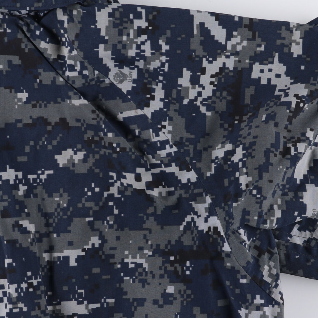 Authentic 2000'S US Navy Camouflage Pattern NWU Digital Camo Gore-Tex Parka, Made in USA, Small Regular, Men's Size Small Nylon navy blue type Vintage Second Hand