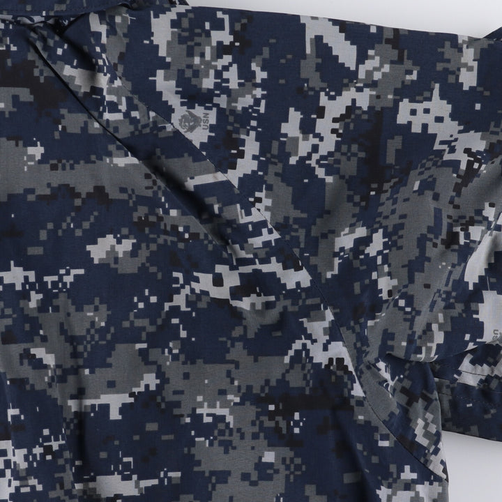Authentic 2000'S US Navy Camouflage Pattern NWU Digital Camo Gore-Tex Parka, Made in USA, Small Regular, Men's Size Small Nylon navy blue type Vintage Second Hand