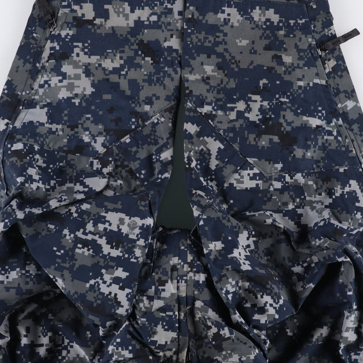 Authentic 2000'S US Navy Camouflage Pattern NWU Digital Camo Gore-Tex Parka, Made in USA, Small Regular, Men's Size Small Nylon navy blue type Vintage Second Hand