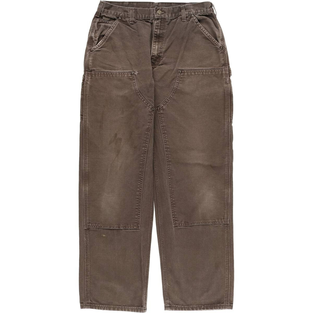 00'S Carhartt Dungaree Fit Double Knee Duck Painter Pants Men's W32 equivalent cotton brown type Vintage Second Hand