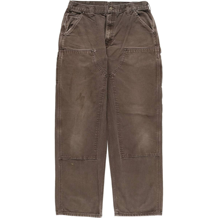 00'S Carhartt Dungaree Fit Double Knee Duck Painter Pants Men's W32 equivalent cotton brown type Vintage Second Hand
