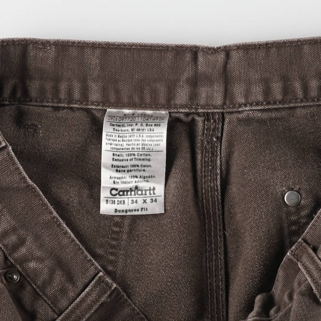 00'S Carhartt Dungaree Fit Double Knee Duck Painter Pants Men's W32 equivalent cotton brown type Vintage Second Hand