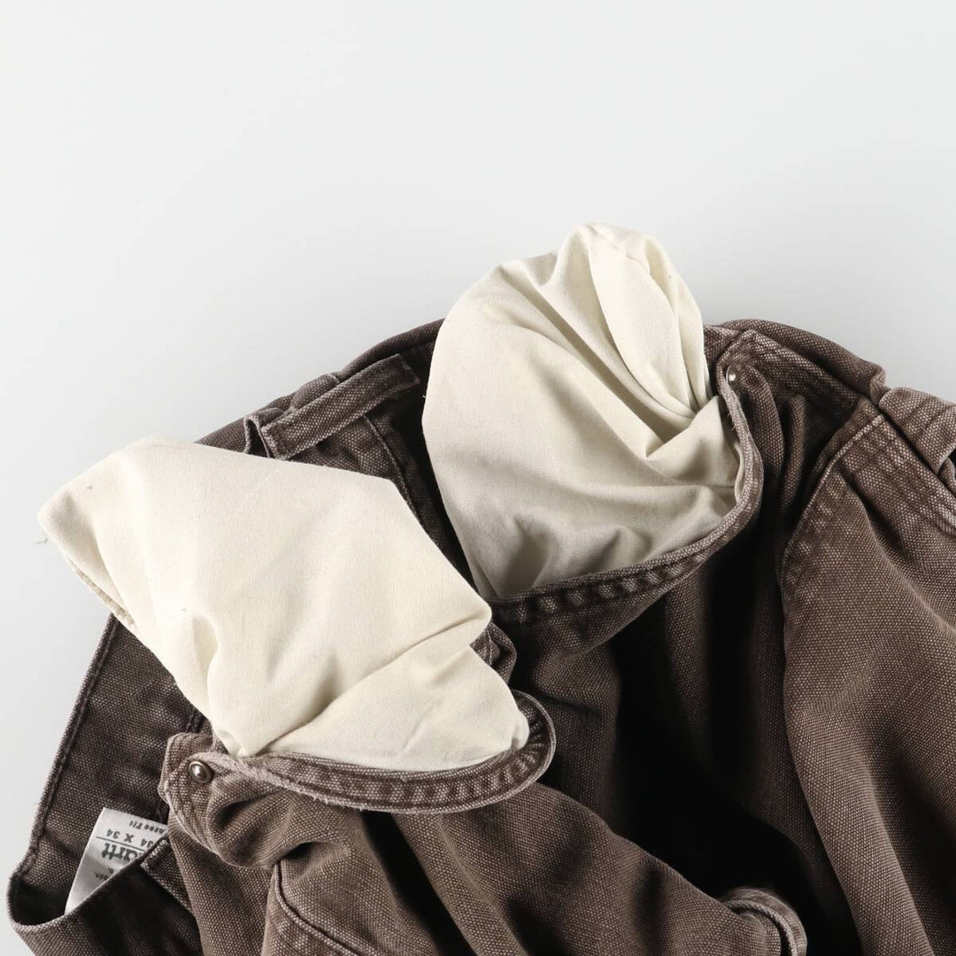 00'S Carhartt Dungaree Fit Double Knee Duck Painter Pants Men's W32 equivalent cotton brown type Vintage Second Hand