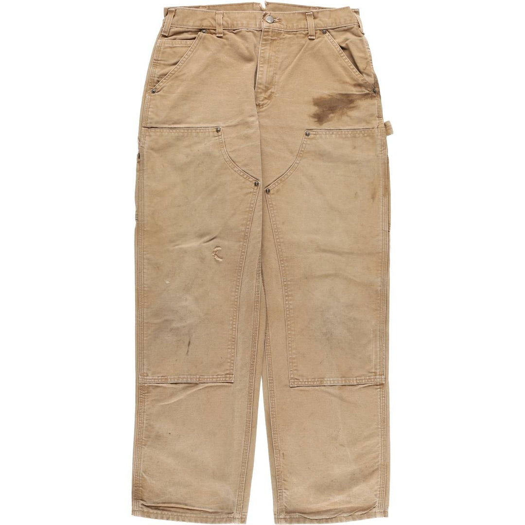 Carhartt Dungaree Fit Double Knee Duck Painter Pants Men's W31 equivalent cotton beige type brown Vintage Second Hand