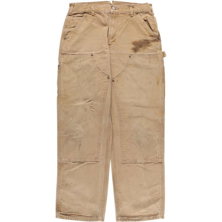 Carhartt Dungaree Fit Double Knee Duck Painter Pants Men's W31 equivalent cotton beige type brown Vintage Second Hand