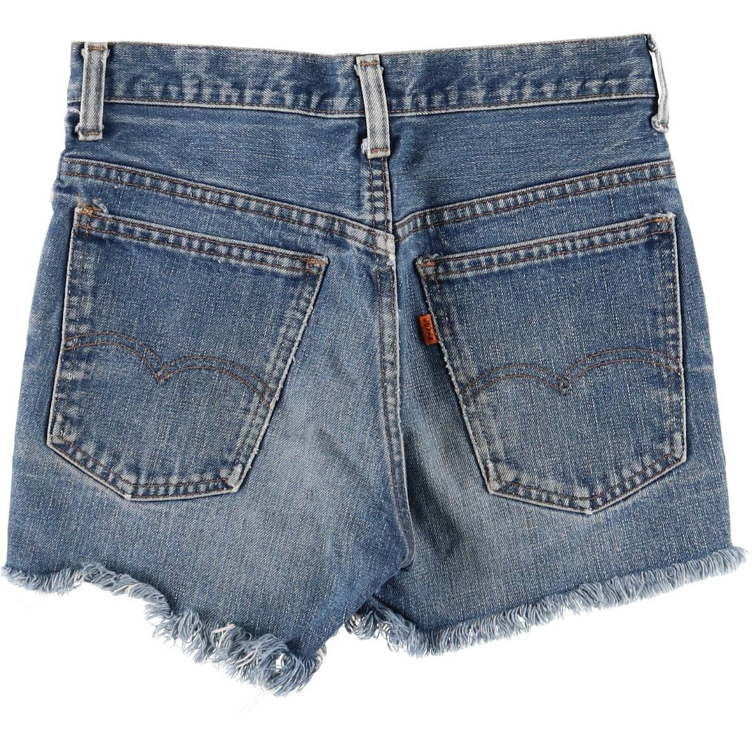 80'S Levi's Orange Tab Cut-off Denim Shorts, Women's Size L (W29), Vintage unclear Blue type light blue Vintage Second Hand