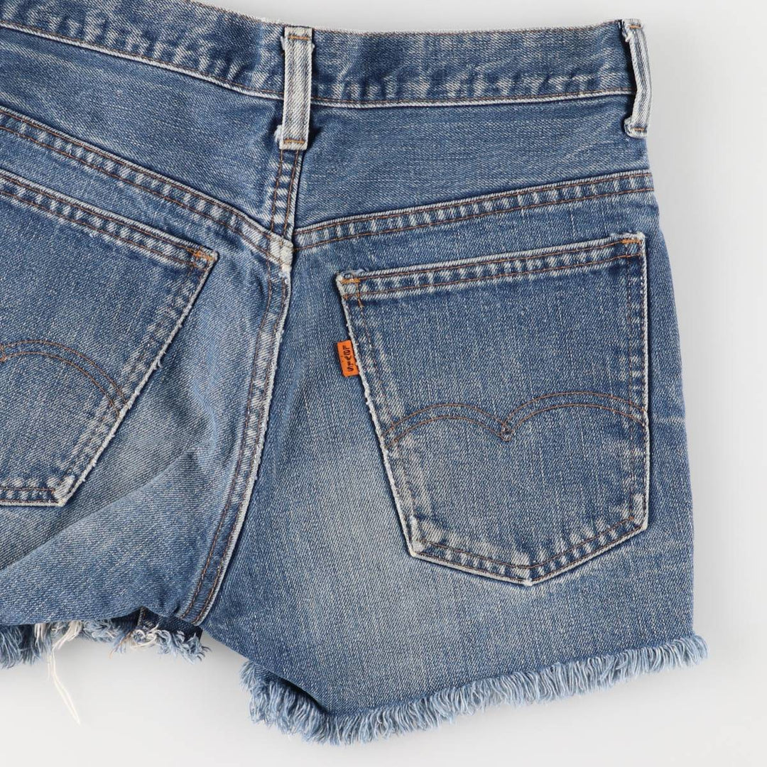 80'S Levi's Orange Tab Cut-off Denim Shorts, Women's Size L (W29), Vintage unclear Blue type light blue Vintage Second Hand