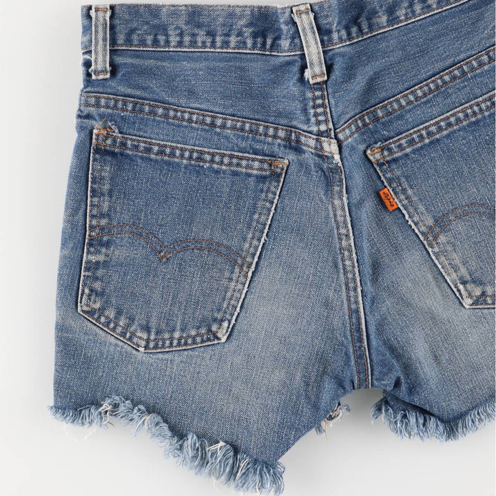 80'S Levi's Orange Tab Cut-off Denim Shorts, Women's Size L (W29), Vintage unclear Blue type light blue Vintage Second Hand