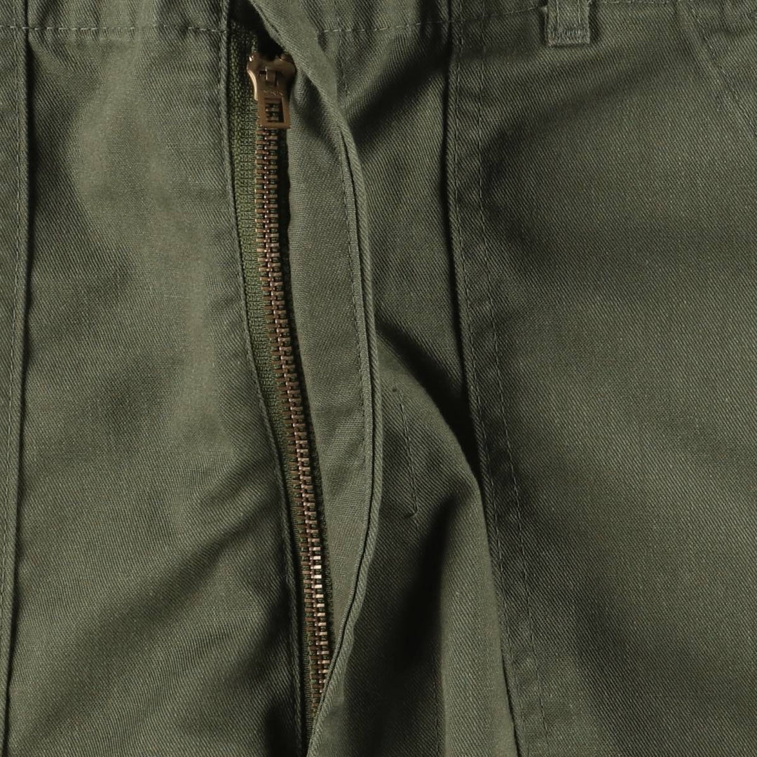 1980'S US military genuine military baker pants made in USA, men's w30 equivalent polyester Khaki type Vintage Second Hand