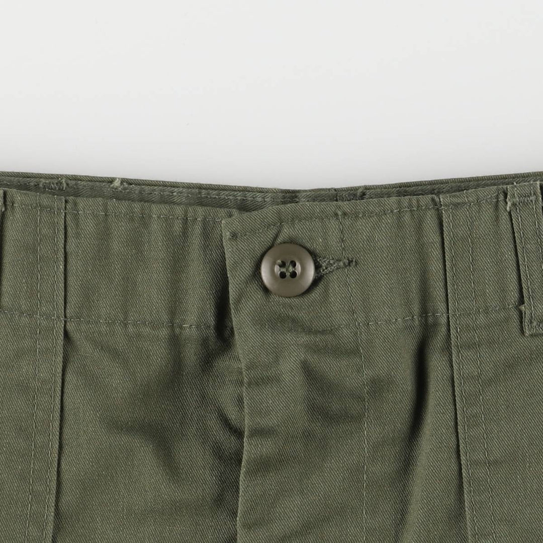 1980'S US military genuine military baker pants made in USA, men's w30 equivalent polyester Khaki type Vintage Second Hand