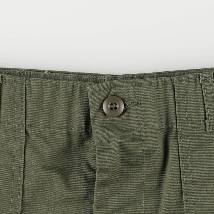 1980'S US military genuine military baker pants made in USA, men's w30 equivalent polyester Khaki type Vintage Second Hand