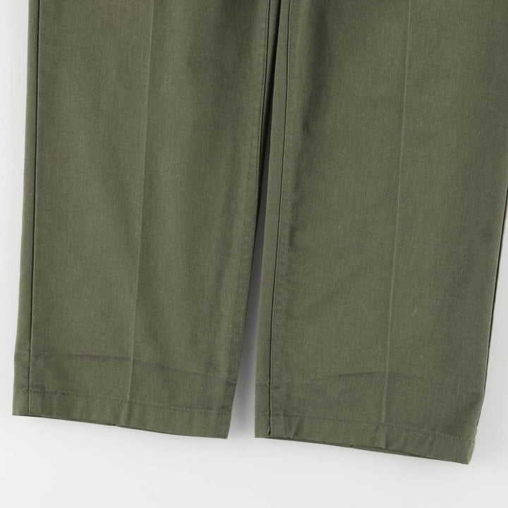 1980'S US military genuine military baker pants made in USA, men's w30 equivalent polyester Khaki type Vintage Second Hand