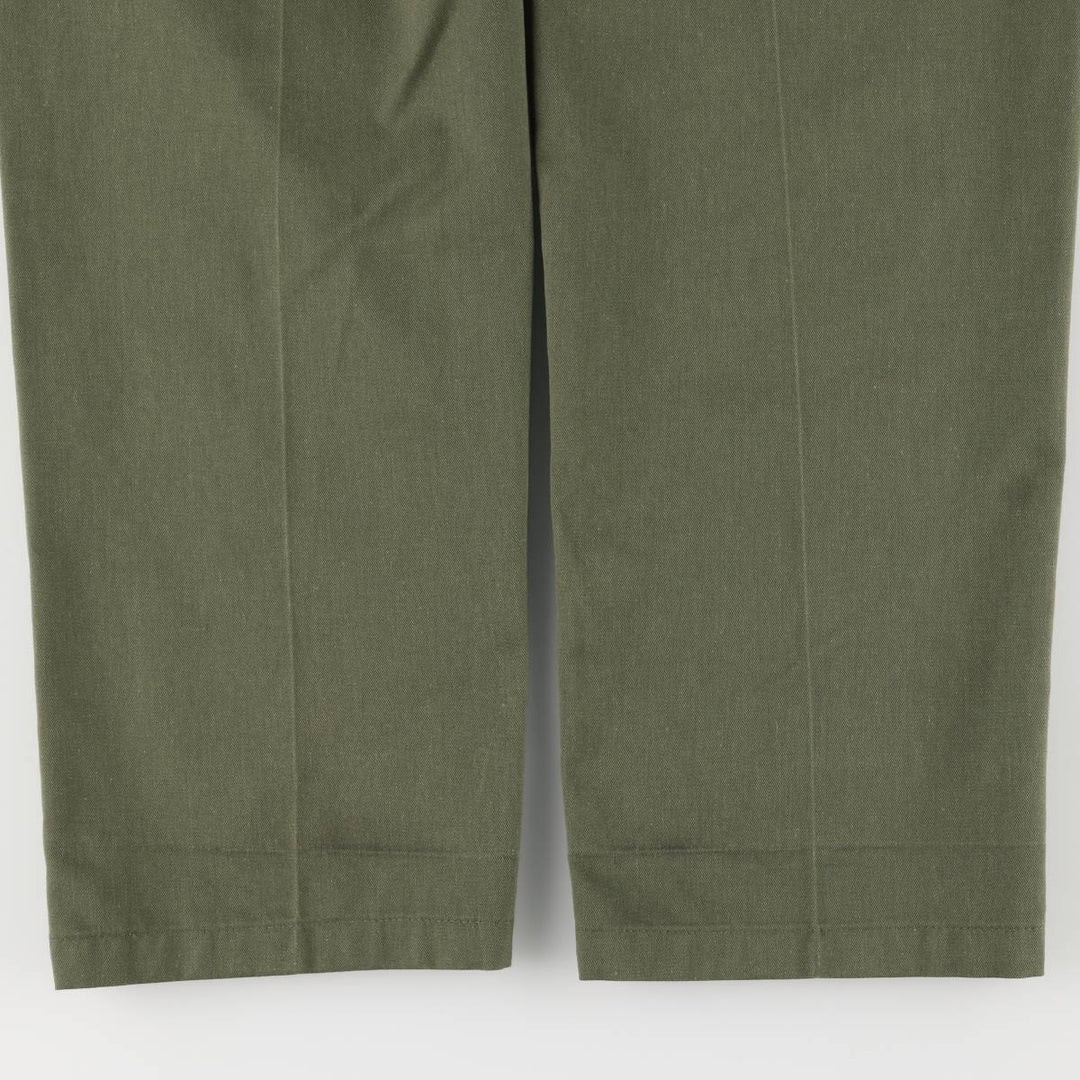 1980'S US military genuine military baker pants made in USA, men's w30 equivalent polyester Khaki type Vintage Second Hand