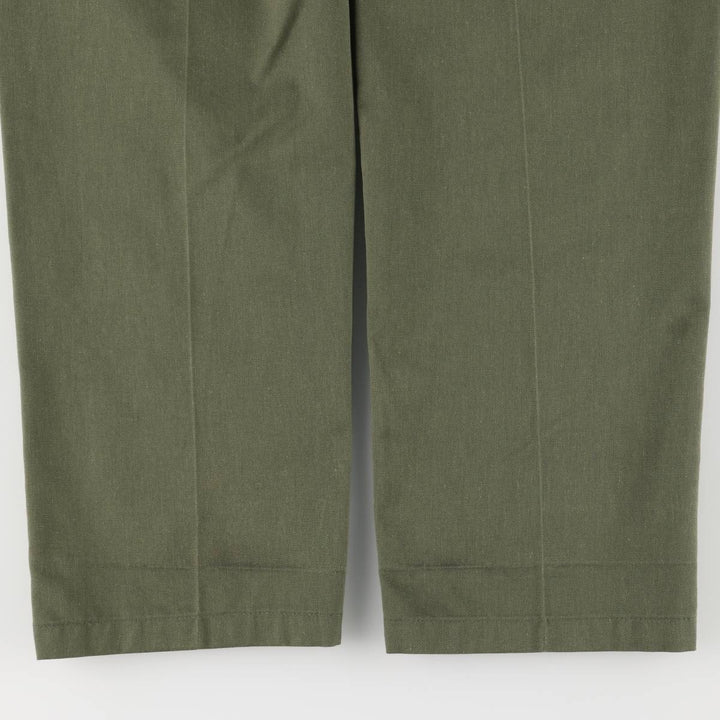1980'S US military genuine military baker pants made in USA, men's w30 equivalent polyester Khaki type Vintage Second Hand