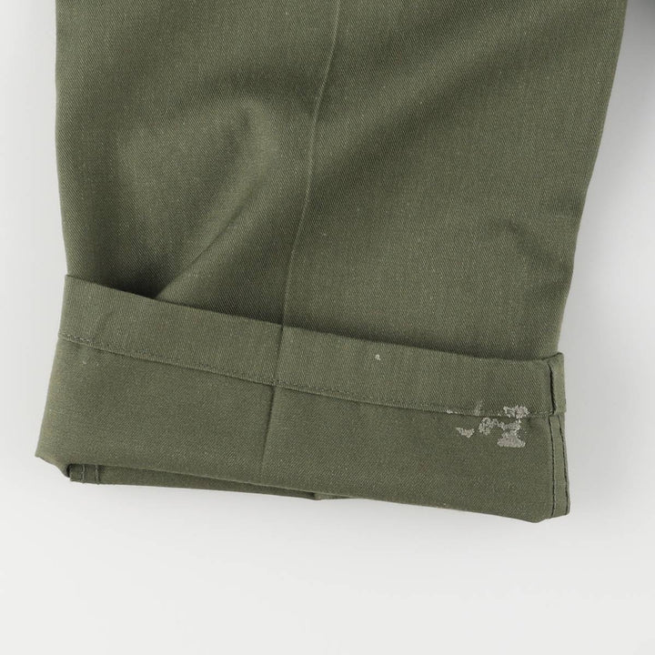 1980'S US military genuine military baker pants made in USA, men's w30 equivalent polyester Khaki type Vintage Second Hand