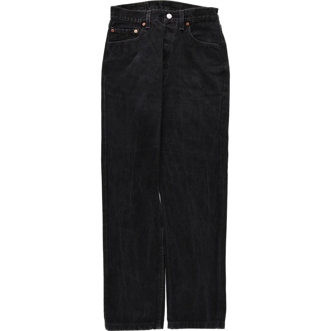 90'S Levi's 6501-0660 Black Denim Straight Denim Pants Made in USA Women's L (w28) Vintage cotton black type Vintage Second Hand