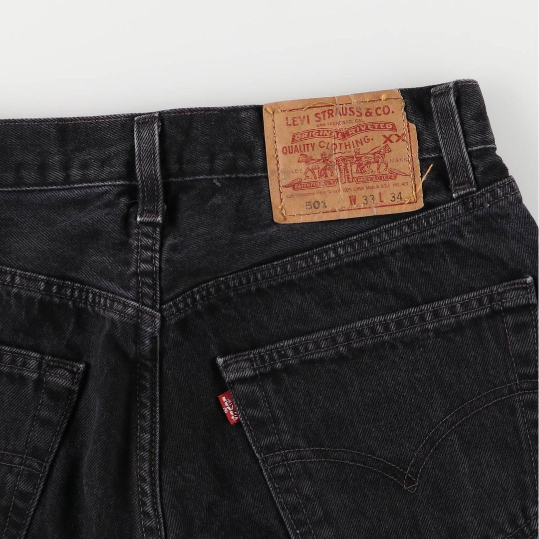90'S Levi's 6501-0660 Black Denim Straight Denim Pants Made in USA Women's L (w28) Vintage cotton black type Vintage Second Hand