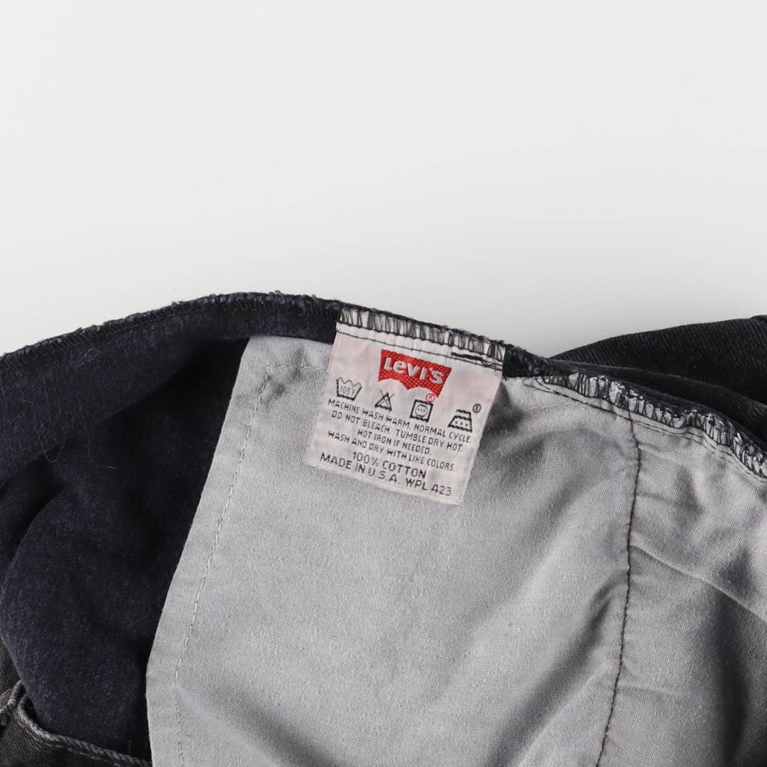 90'S Levi's 6501-0660 Black Denim Straight Denim Pants Made in USA Women's L (w28) Vintage cotton black type Vintage Second Hand