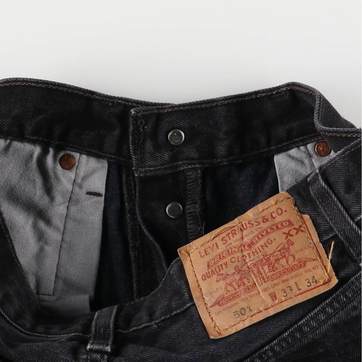 90'S Levi's 6501-0660 Black Denim Straight Denim Pants Made in USA Women's L (w28) Vintage cotton black type Vintage Second Hand