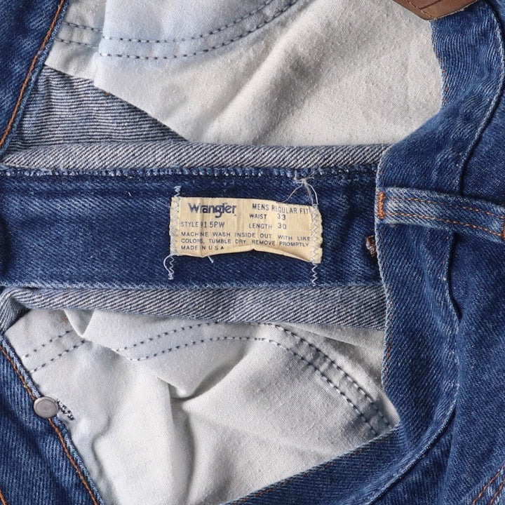 80s-90'S Wrangler Men's Regular Fit Straight Denim Pants Made in USA Men's W31 Vintage unclear blue type Vintage Second Hand