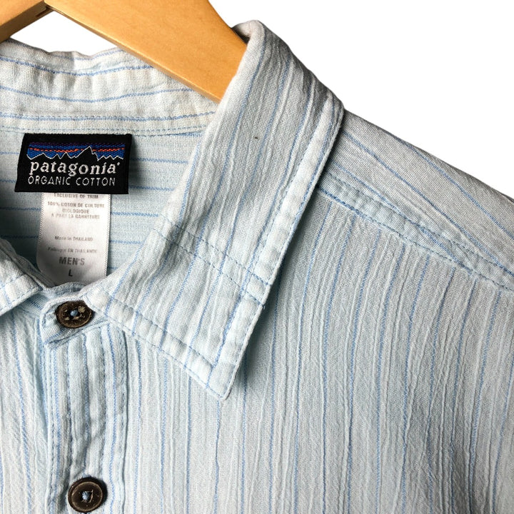 00'S Patagonia A Organic cotton Blue type light blue Vintage Second Hand