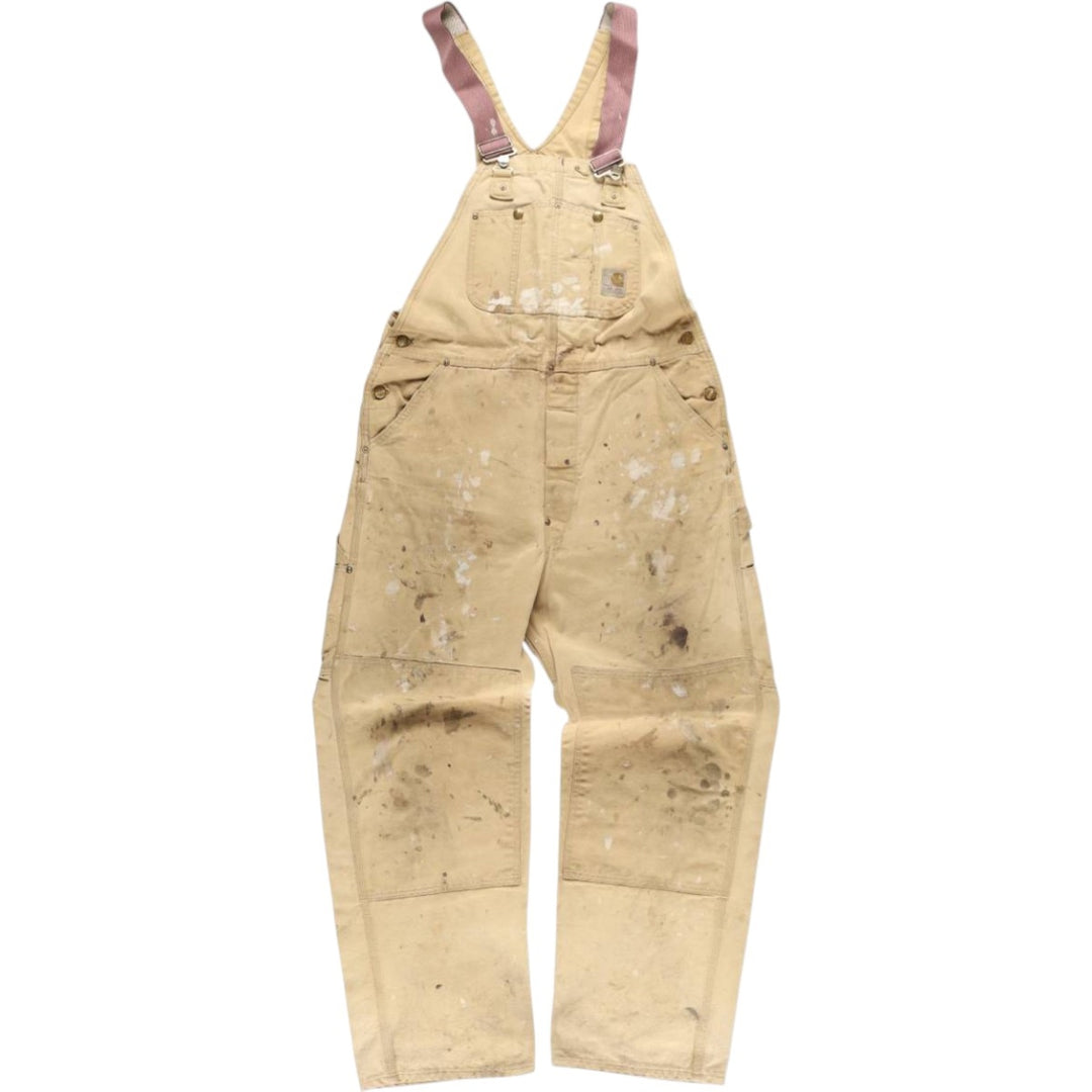Carhartt Painted Double Knee Duck Overalls for Men (W37) unclear Beige type Vintage Second Hand
